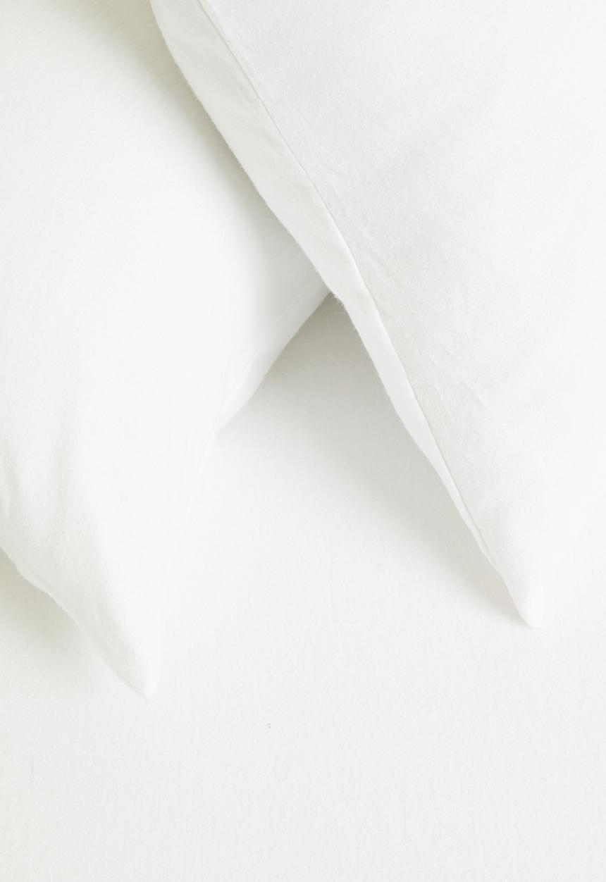 Sixth Floor - Brushed Cotton Winter p/case set - white