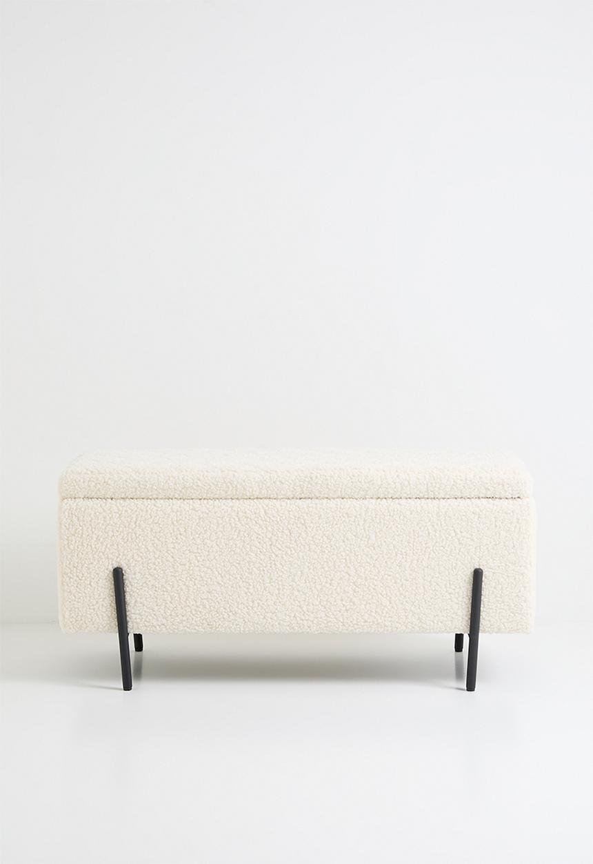 Sixth Floor - Double storage ottoman - off white