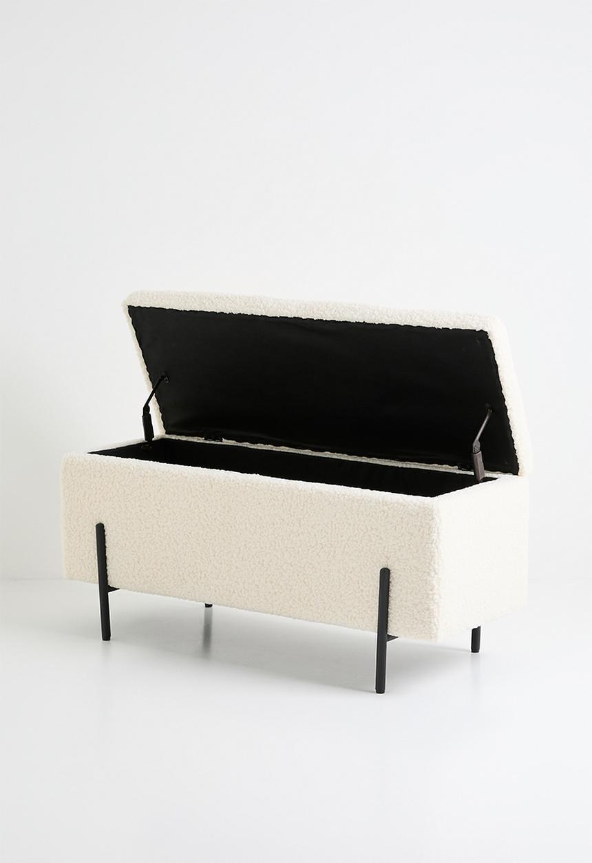 Sixth Floor - Double storage ottoman - off white