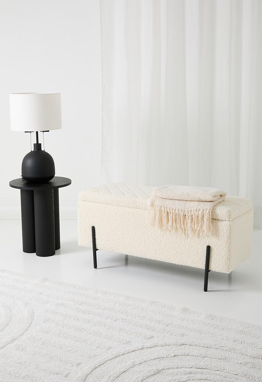 Sixth Floor - Double storage ottoman - off white