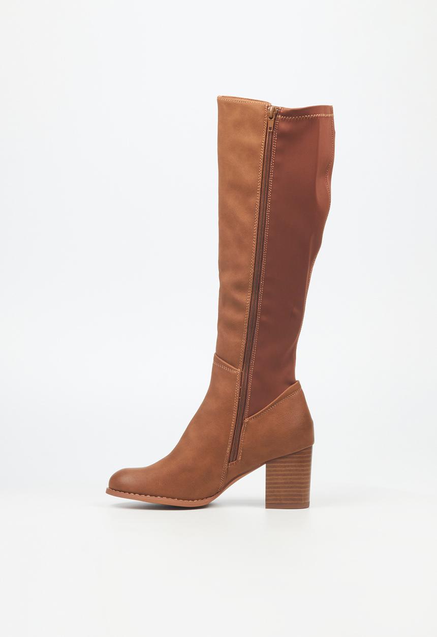 Miss Black - Ahlam 7 block heel boot - tan