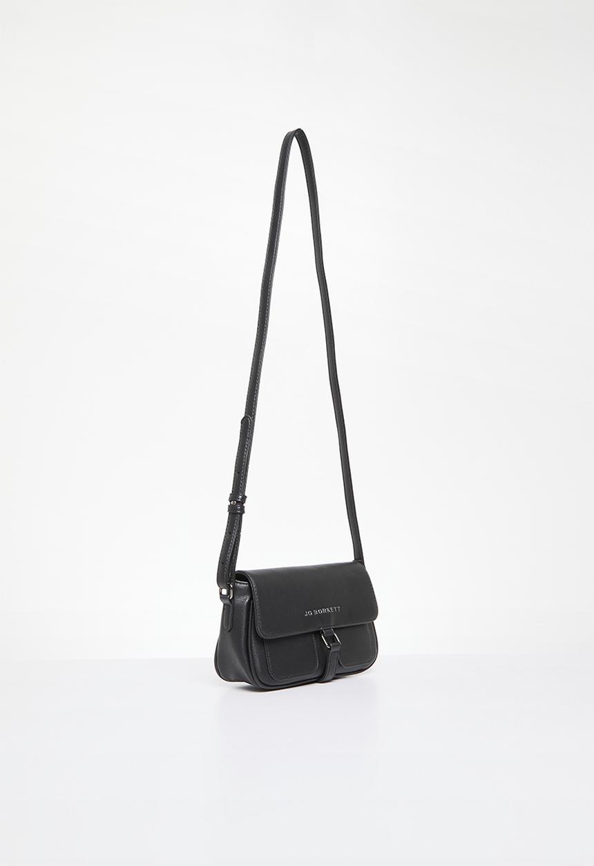 Jo Borkett - Jasmine flapover crossbody sling - black