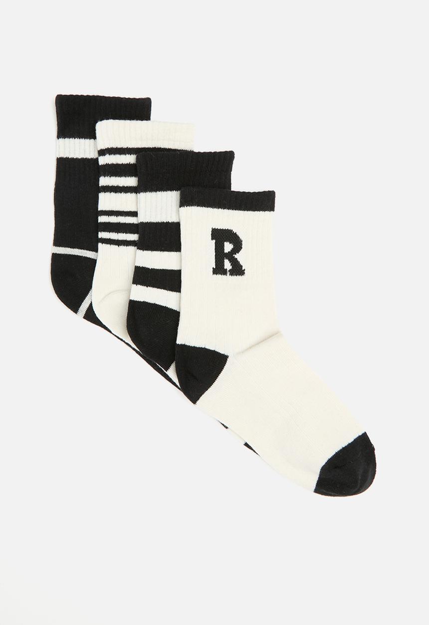 Pop Candy - Striped socks - white & black
