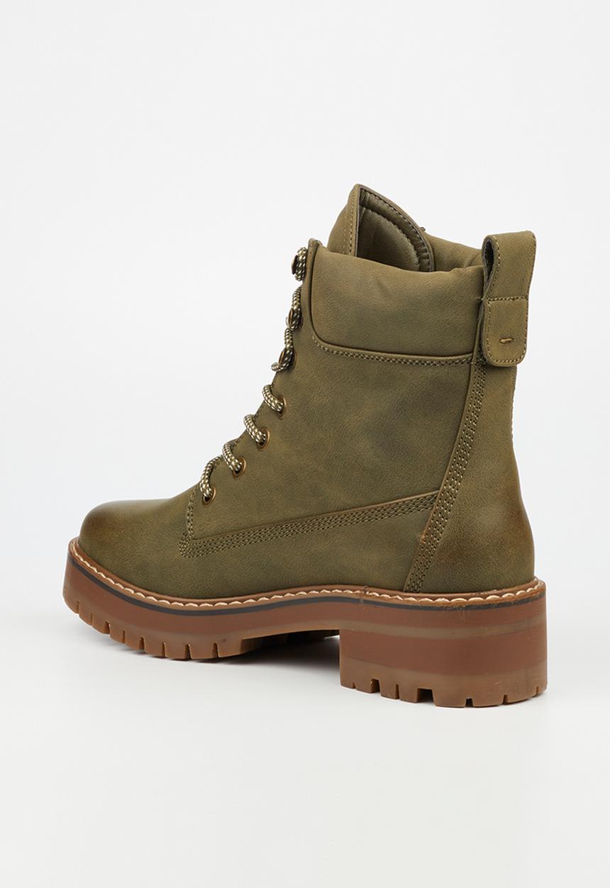 Miss Black - Fox 1 lace-up boot - olive
