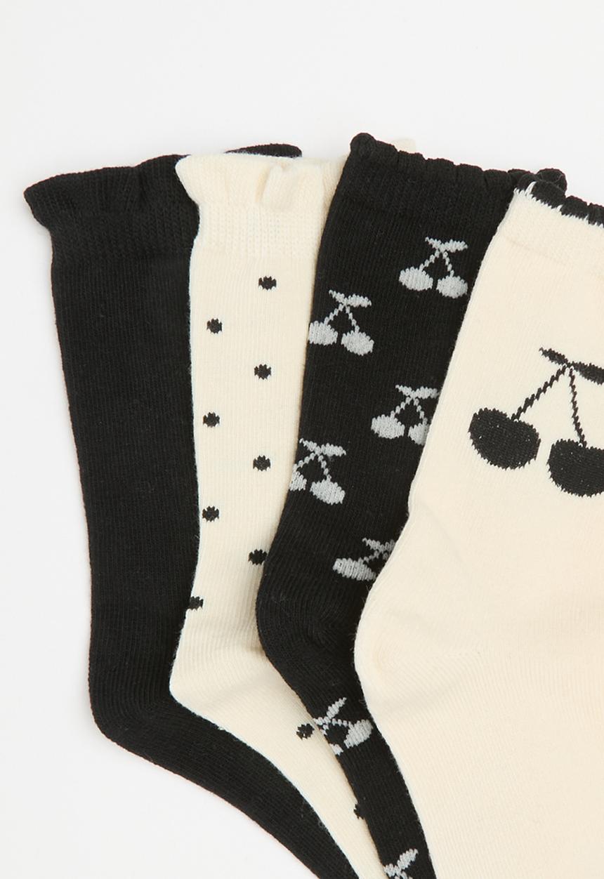 Pop Candy - Printed socks - black & white