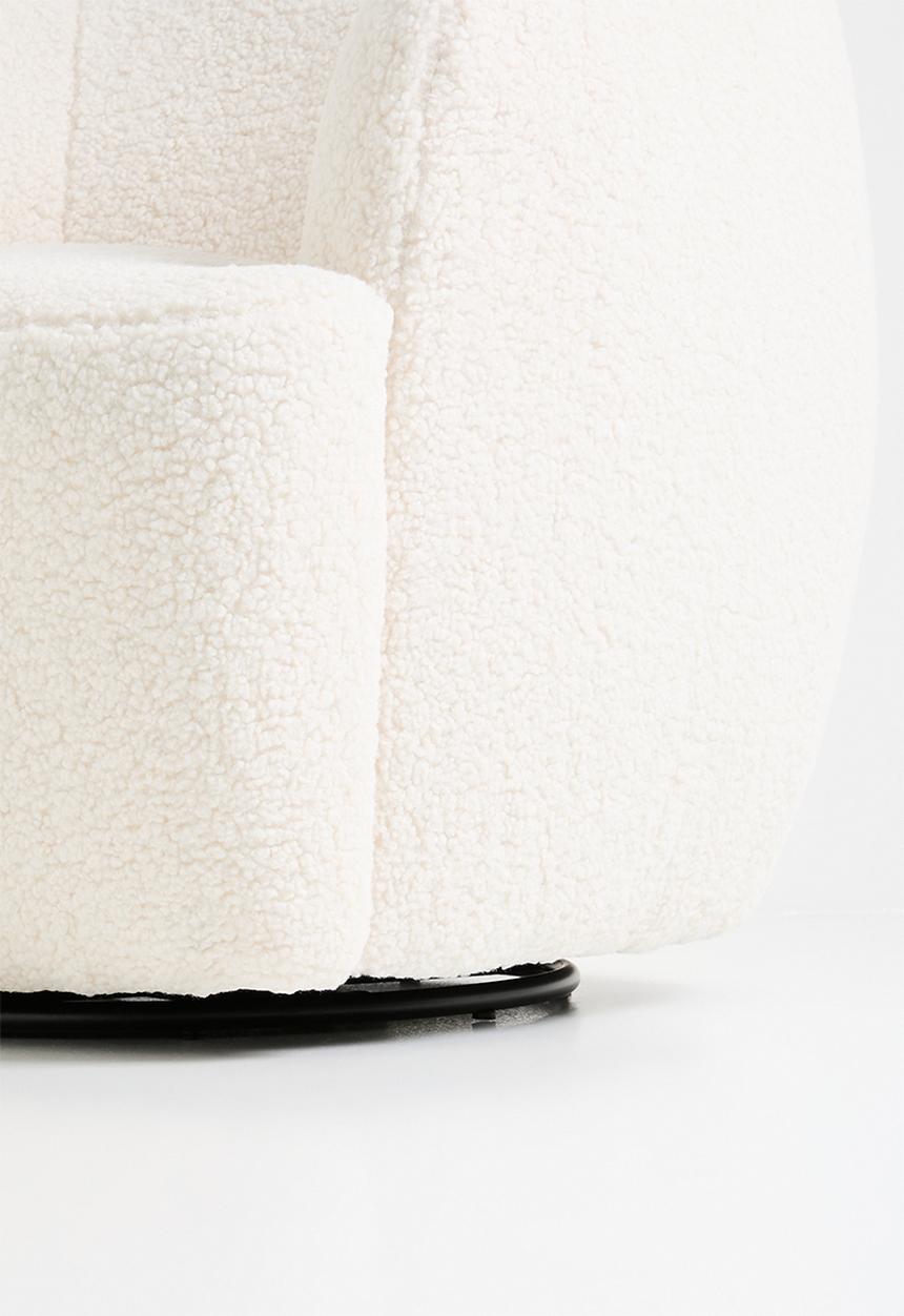 Sixth Floor - Zahra swivel occasional chair - cream