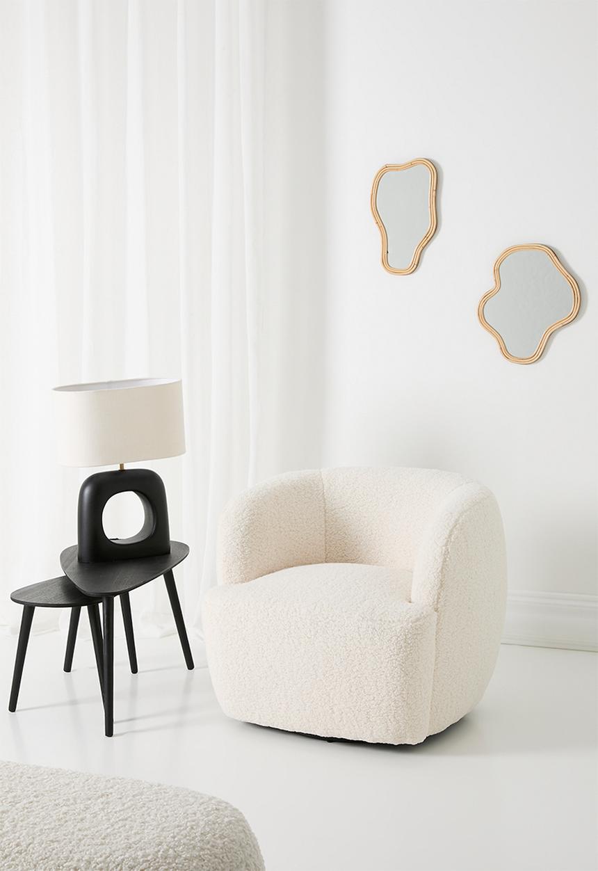 Sixth Floor - Zahra swivel occasional chair - cream