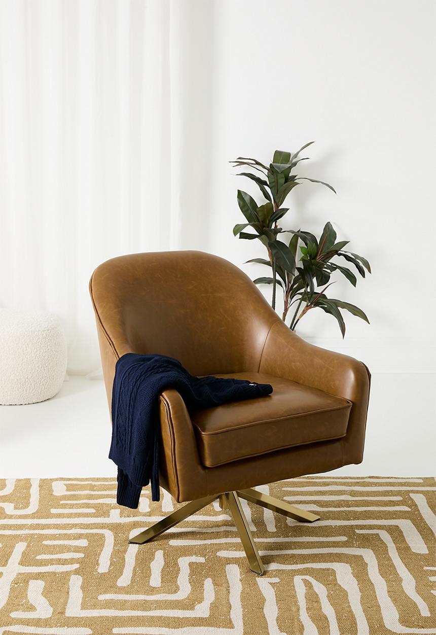 Sixth Floor - Zion occasional swivel chair - Tan