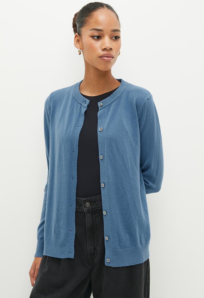 dailyfriday - Crew neck cardigan - blue