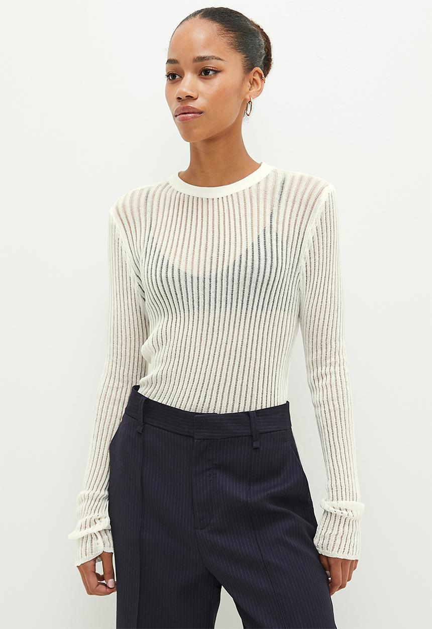 dailyfriday - Sheer knitted top - ecru