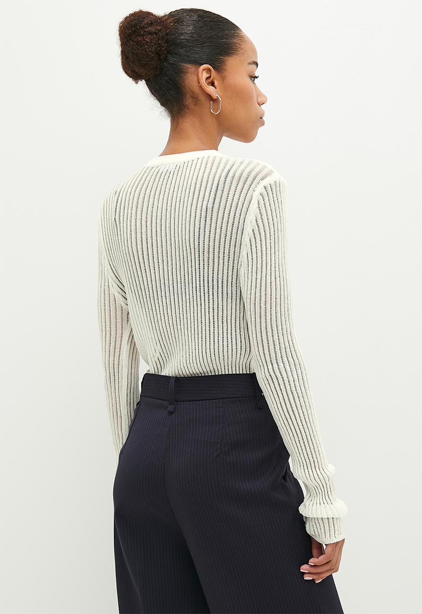 dailyfriday - Sheer knitted top - ecru