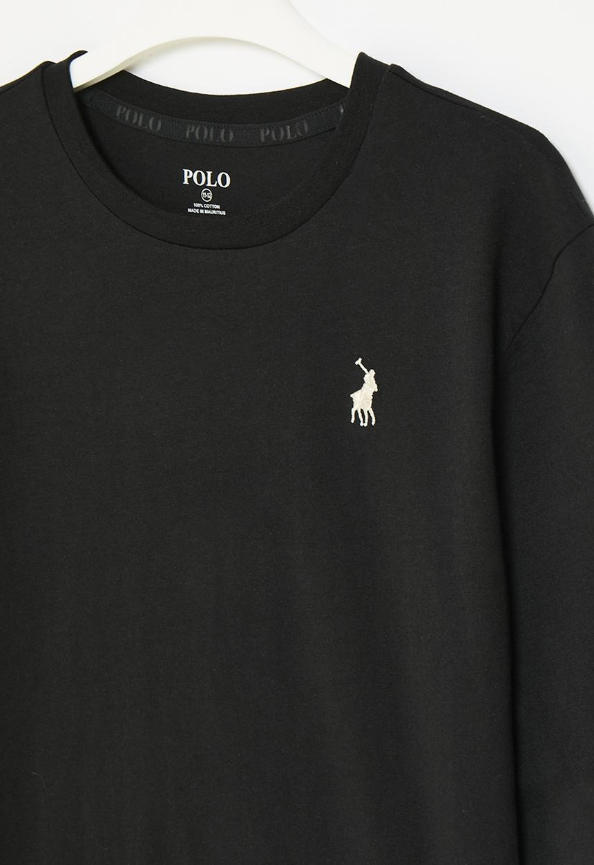 POLO - Boys ashton long sleeve tee - black