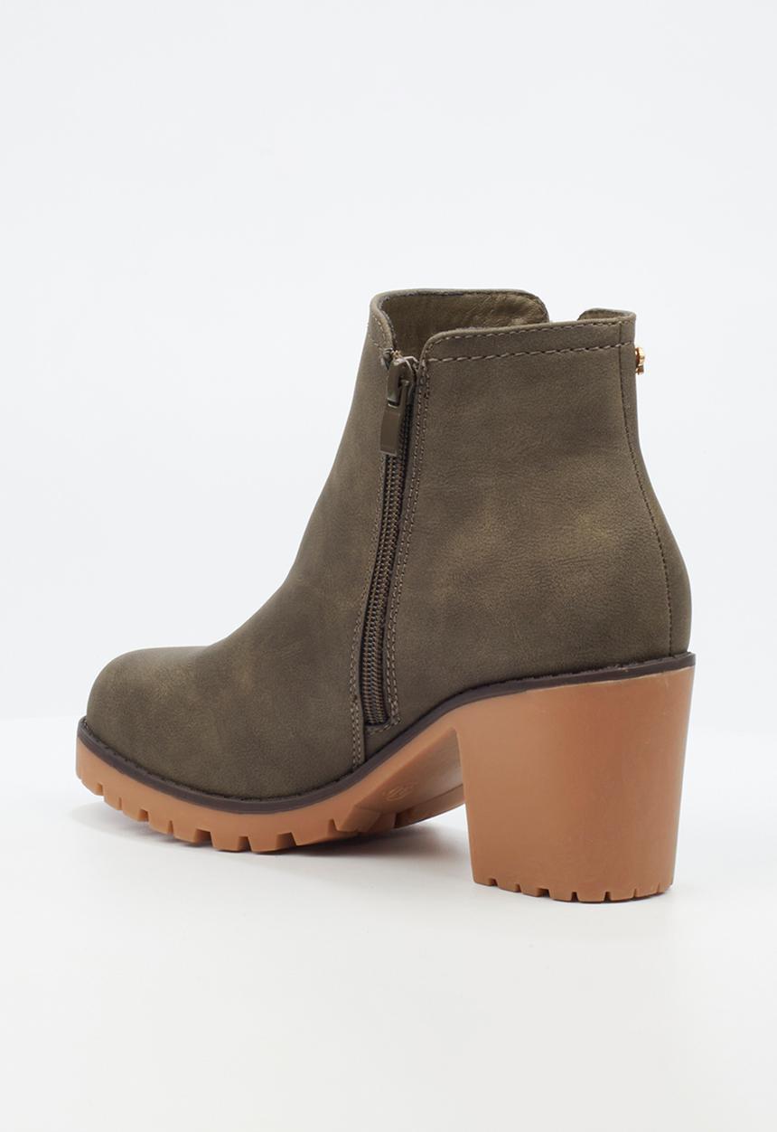 Butterfly Feet - Esther 4 block heel boot - olive