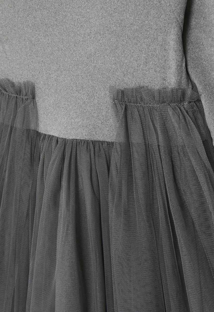Pop Candy - Rib & mesh dress-grey