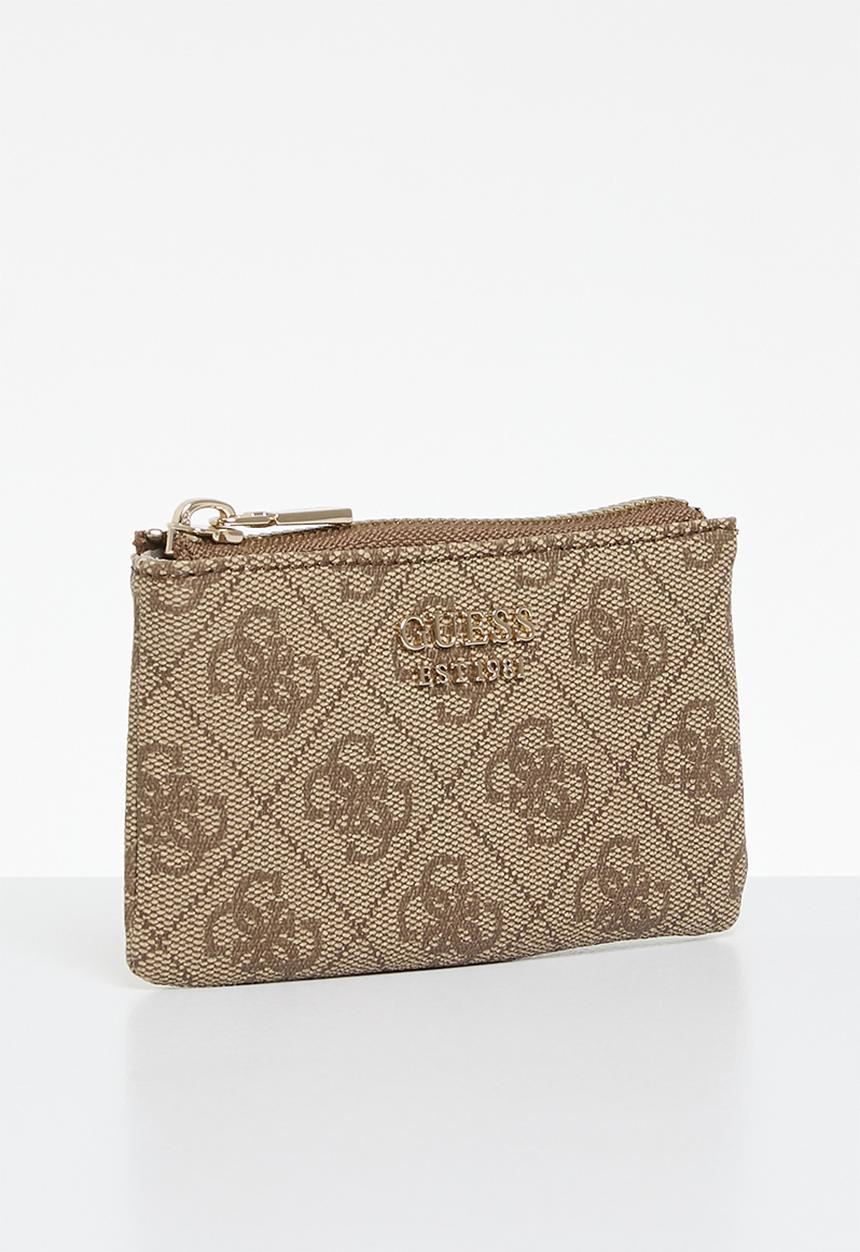 GUESS - Laurel slg zip pouch - latte logo