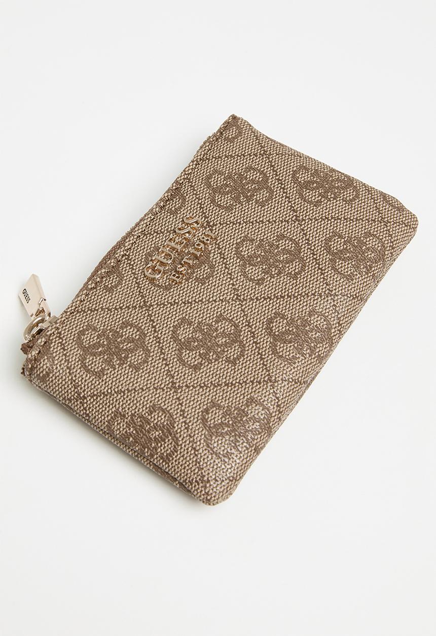 GUESS - Laurel slg zip pouch - latte logo