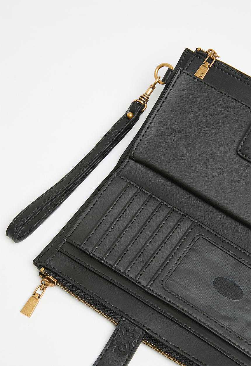 GUESS - Laurel slg double zip organizer - black
