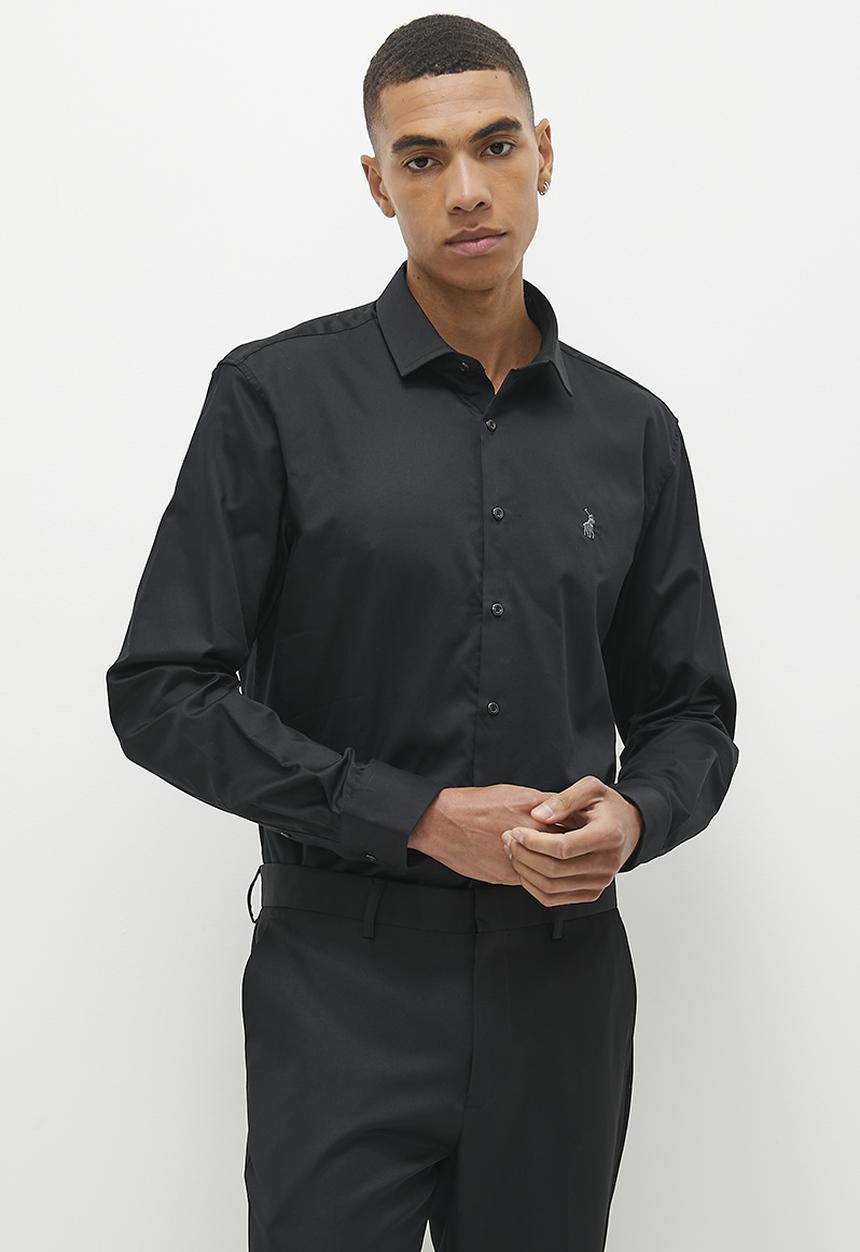 POLO - Custom fit Greig shirt - black