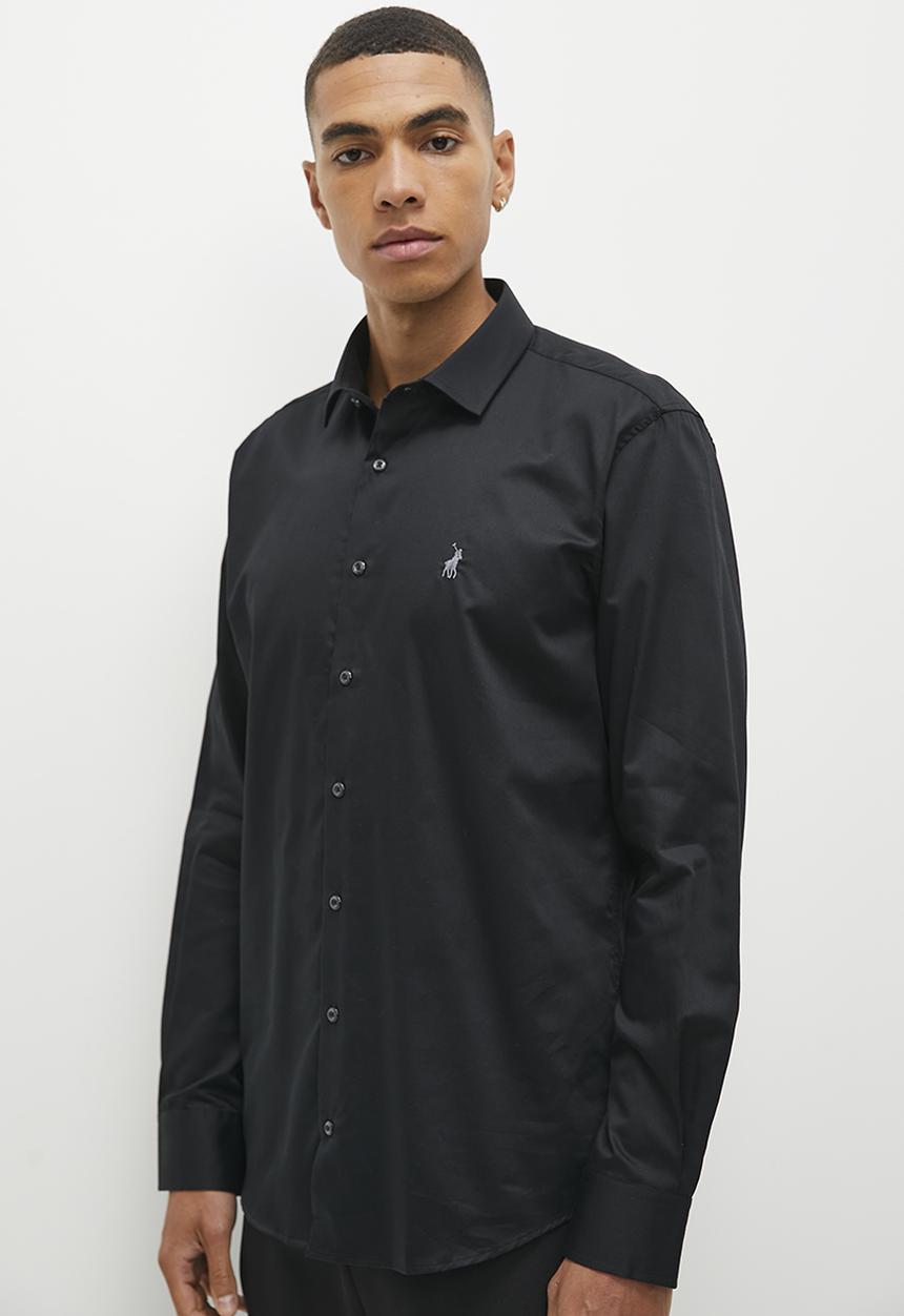 POLO - Custom fit Greig shirt - black