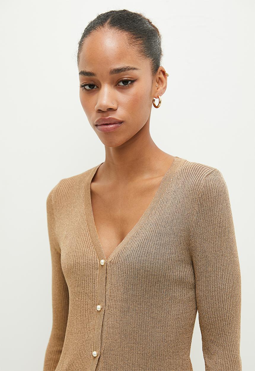 dailyfriday - V-neck cardi - taupe