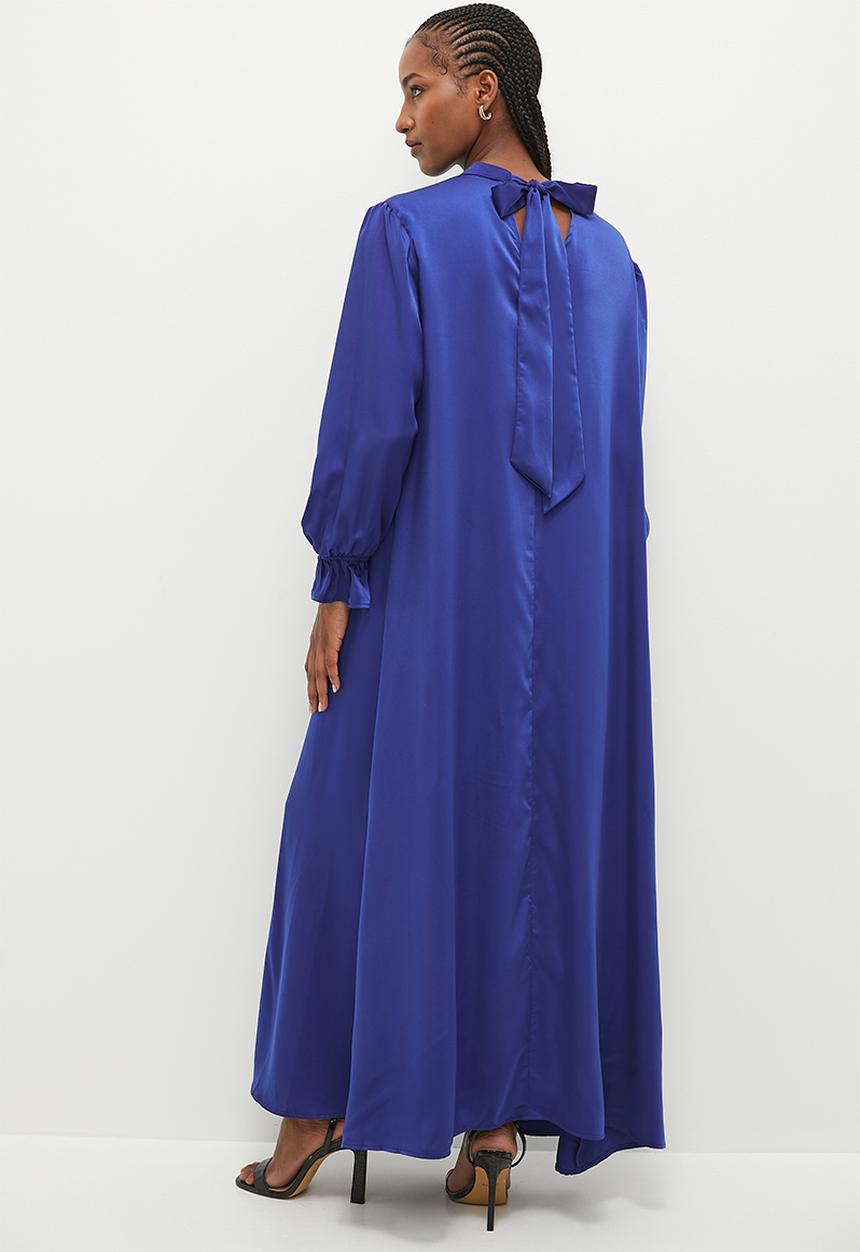 edit - Dramatic bell sleeve maxi dress - blue