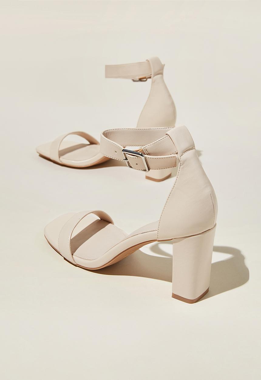 Cotton On - Matilda ankle strap block heel - nude vegan leather