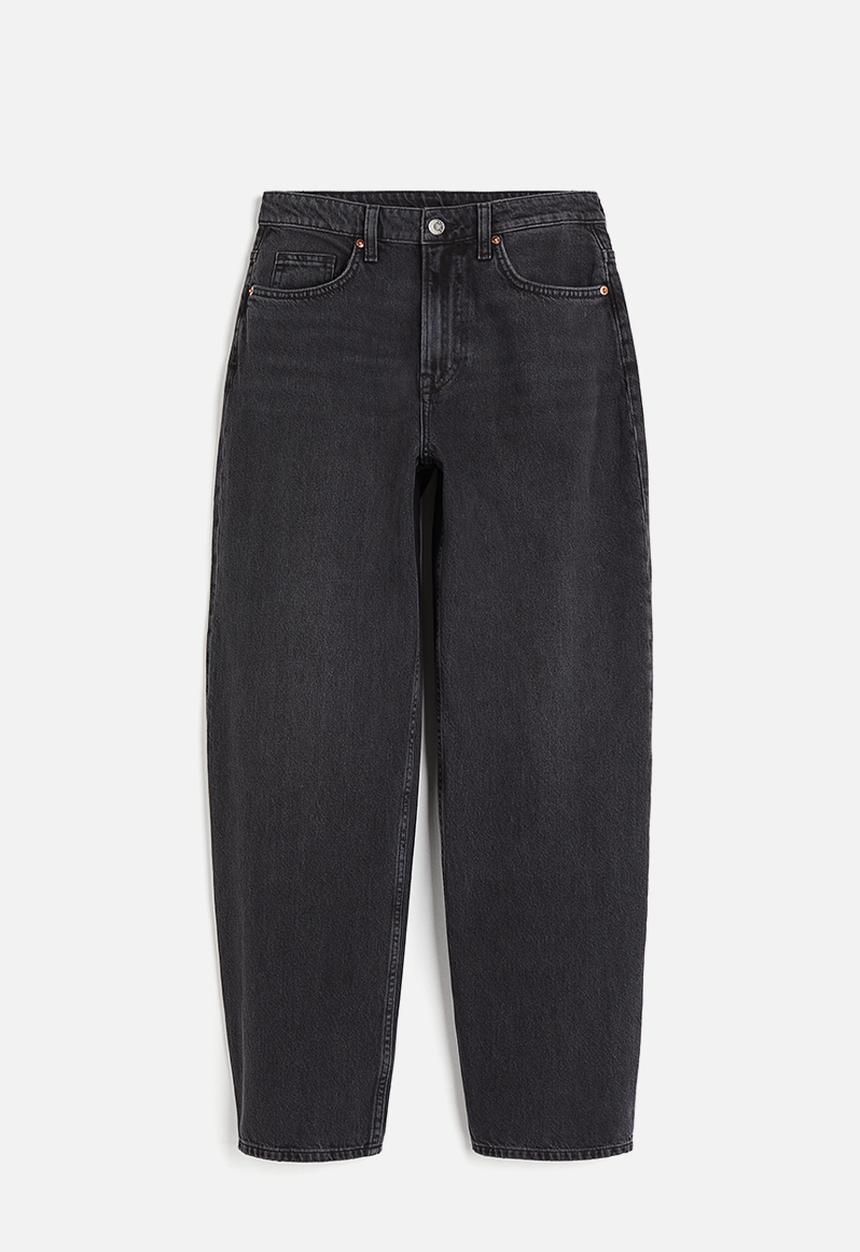 H&M - Baggy high jeans - black
