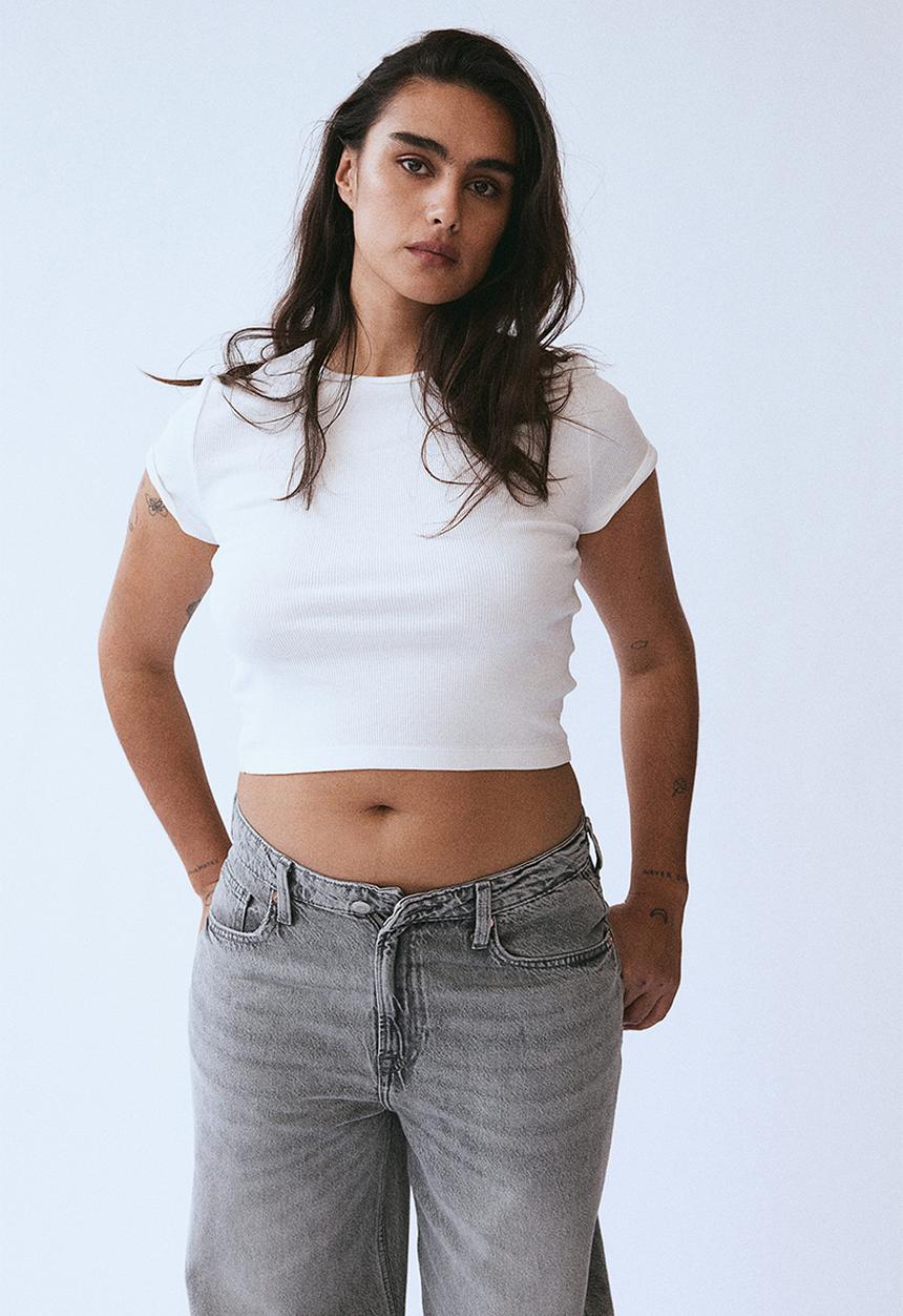 H&M - Baggy high jeans - grey