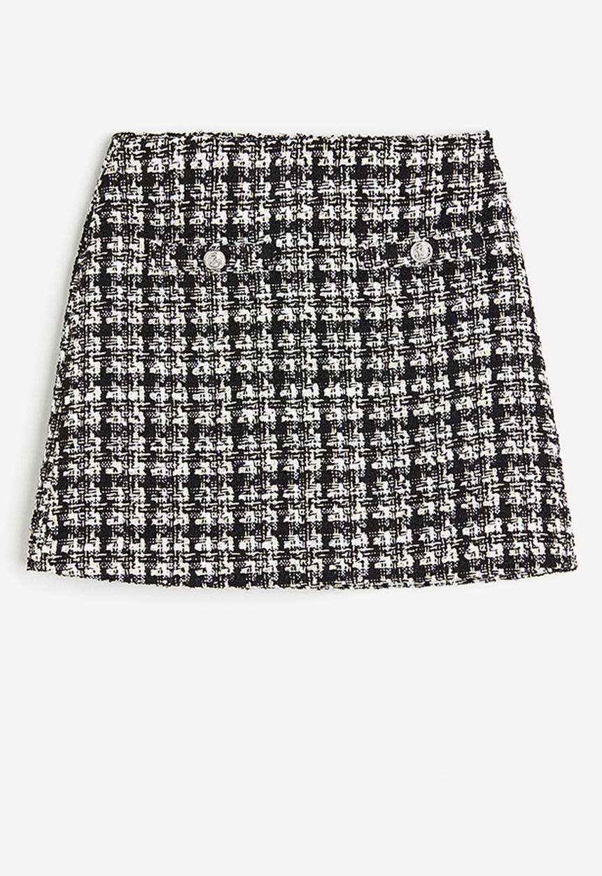 H&M - Bouclé mini skirt - black