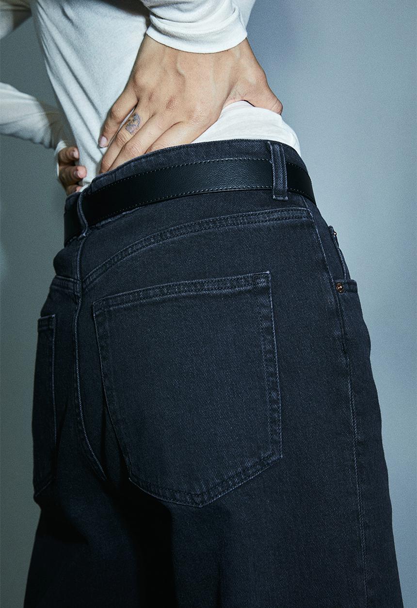 H&M - Wide high jeans - grey