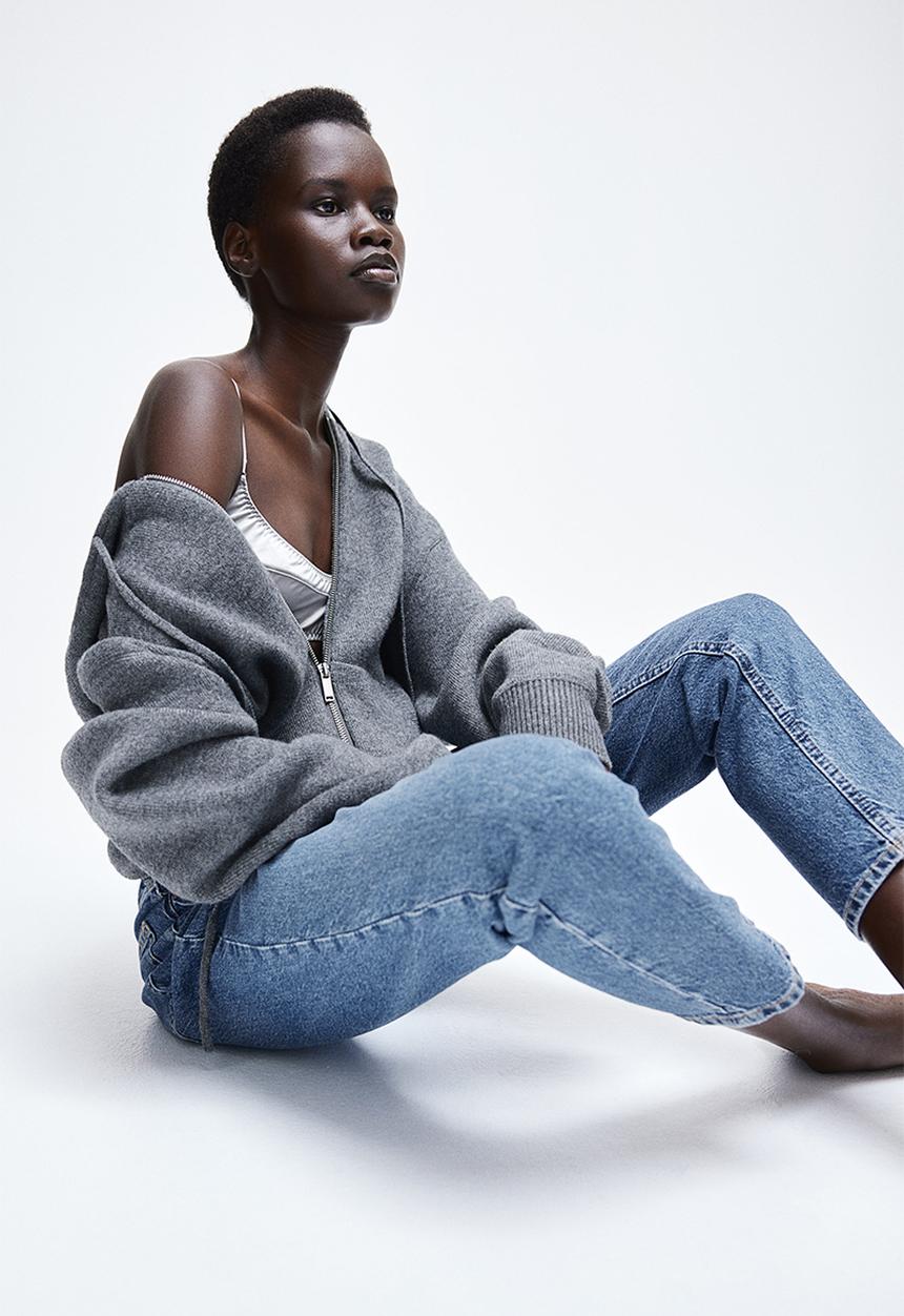H&M - Slim mom high ankle jeans - blue