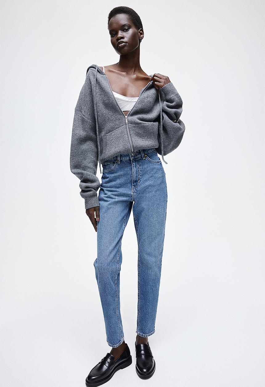 H&M - Slim mom high ankle jeans - blue