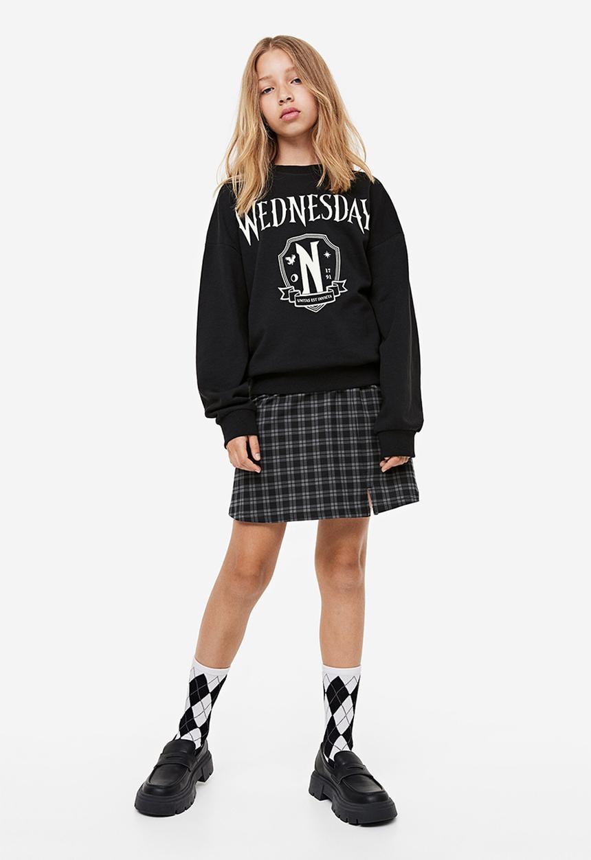 H&M - 2-piece sweatshirt and skirt set - black wednesday