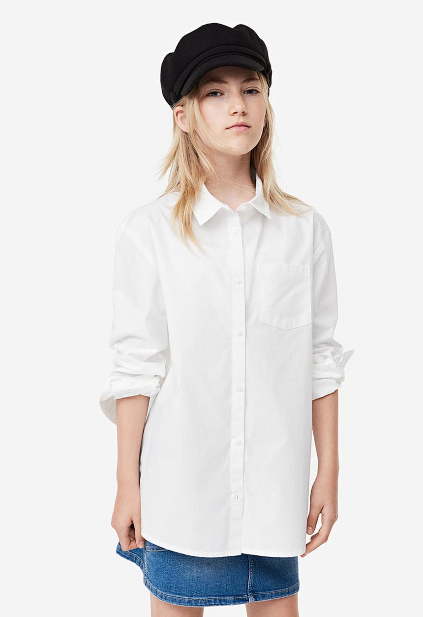 H&M - Cotton poplin shirt - white
