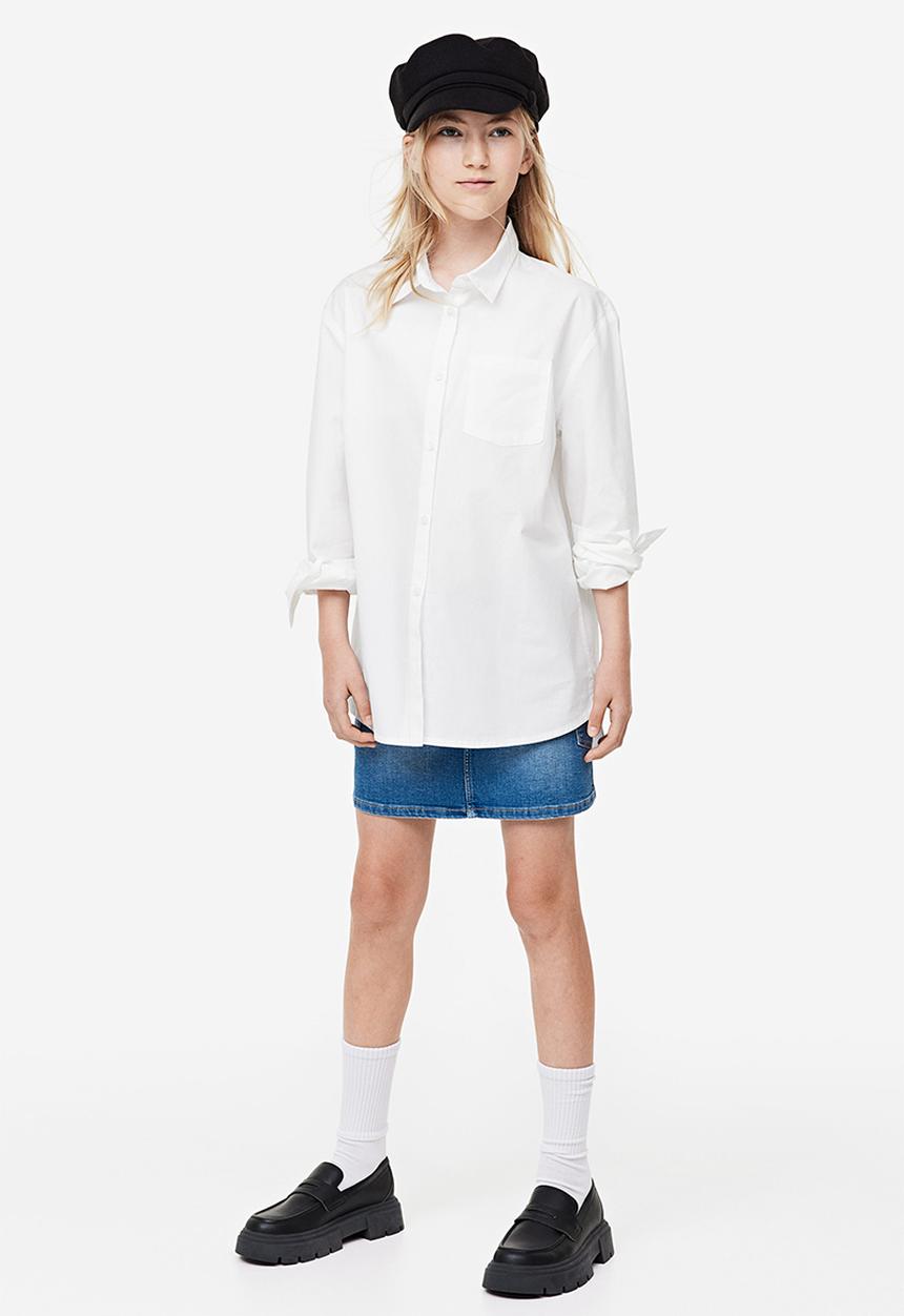 H&M - Cotton poplin shirt - white