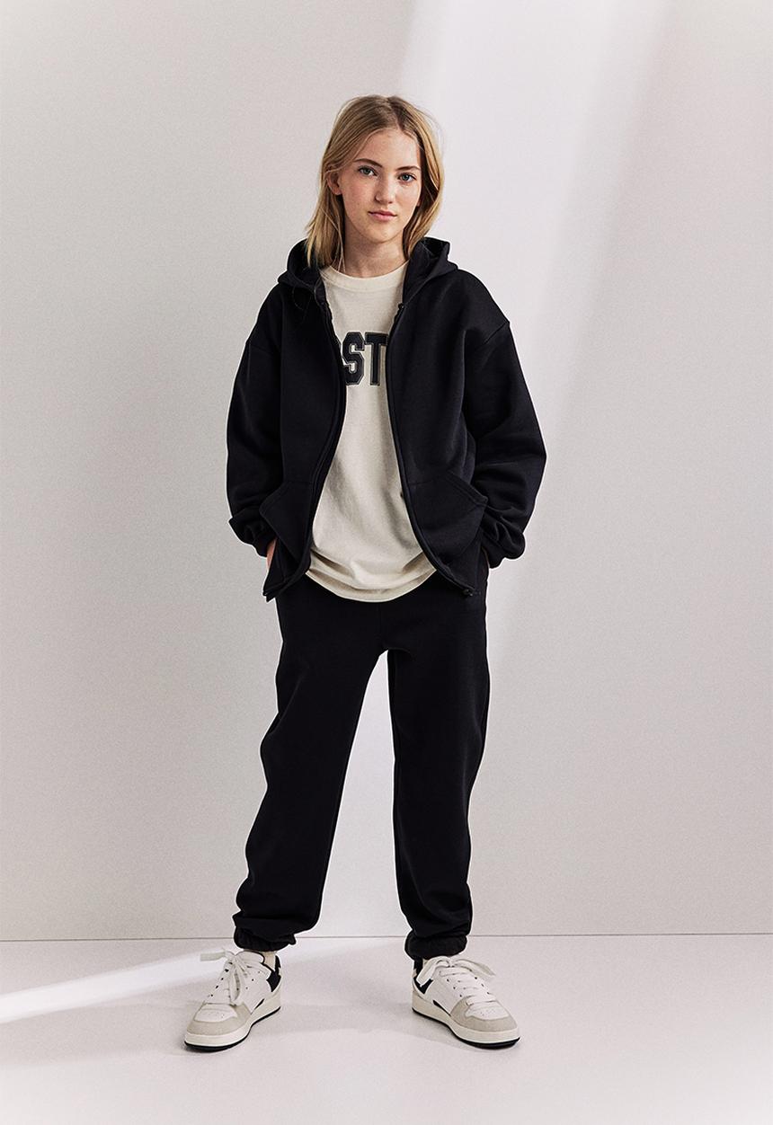 H&M - Oversized zip-through hoodie - black