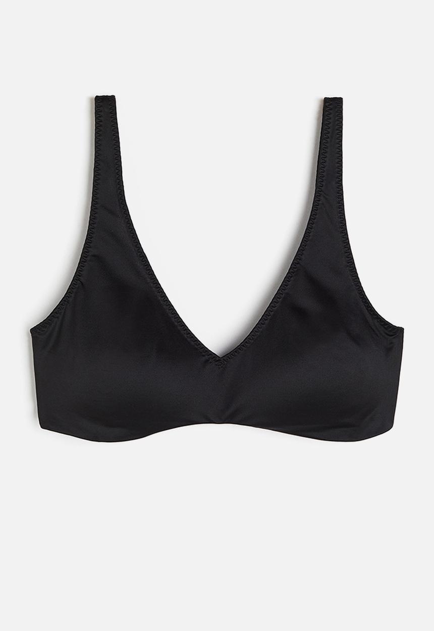 H&M - Satin padded bra - black