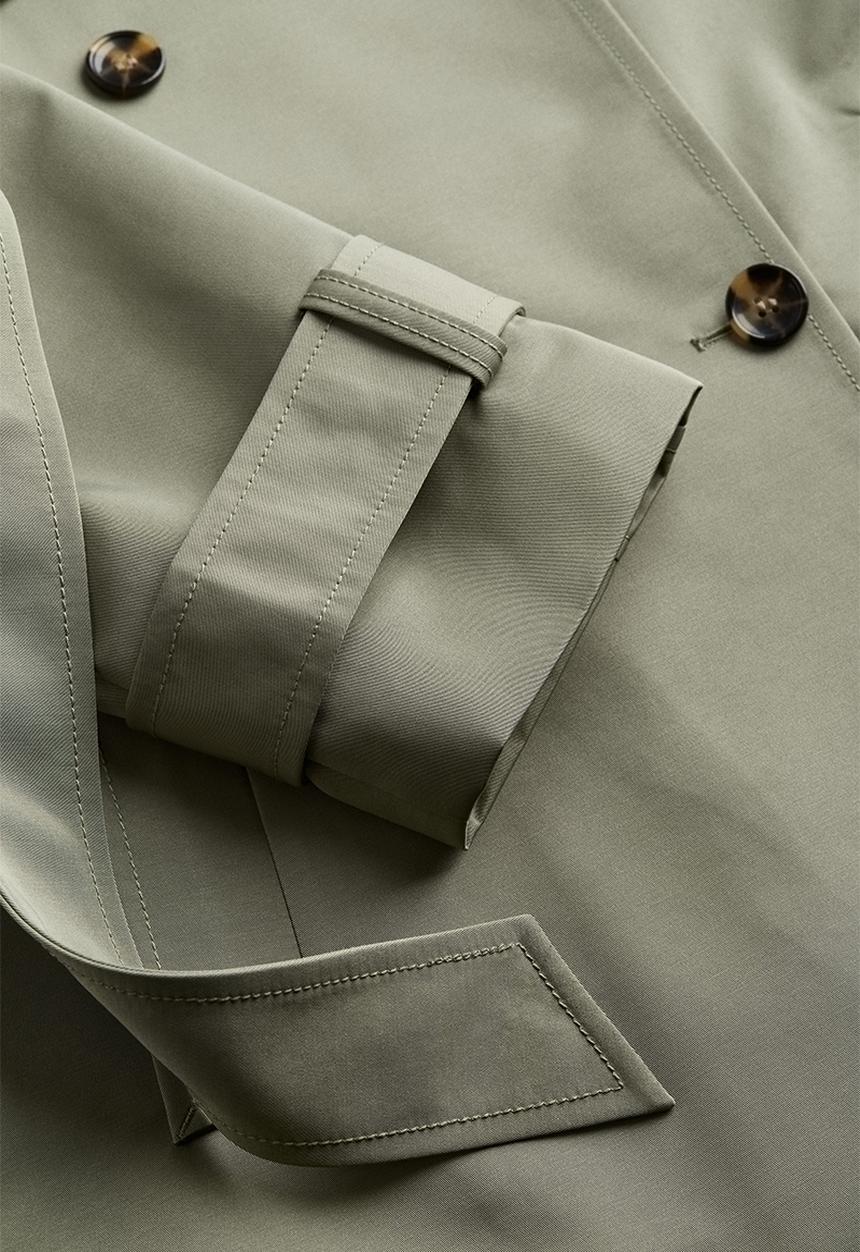 H&M - Double-breasted trench coat - khaki green 