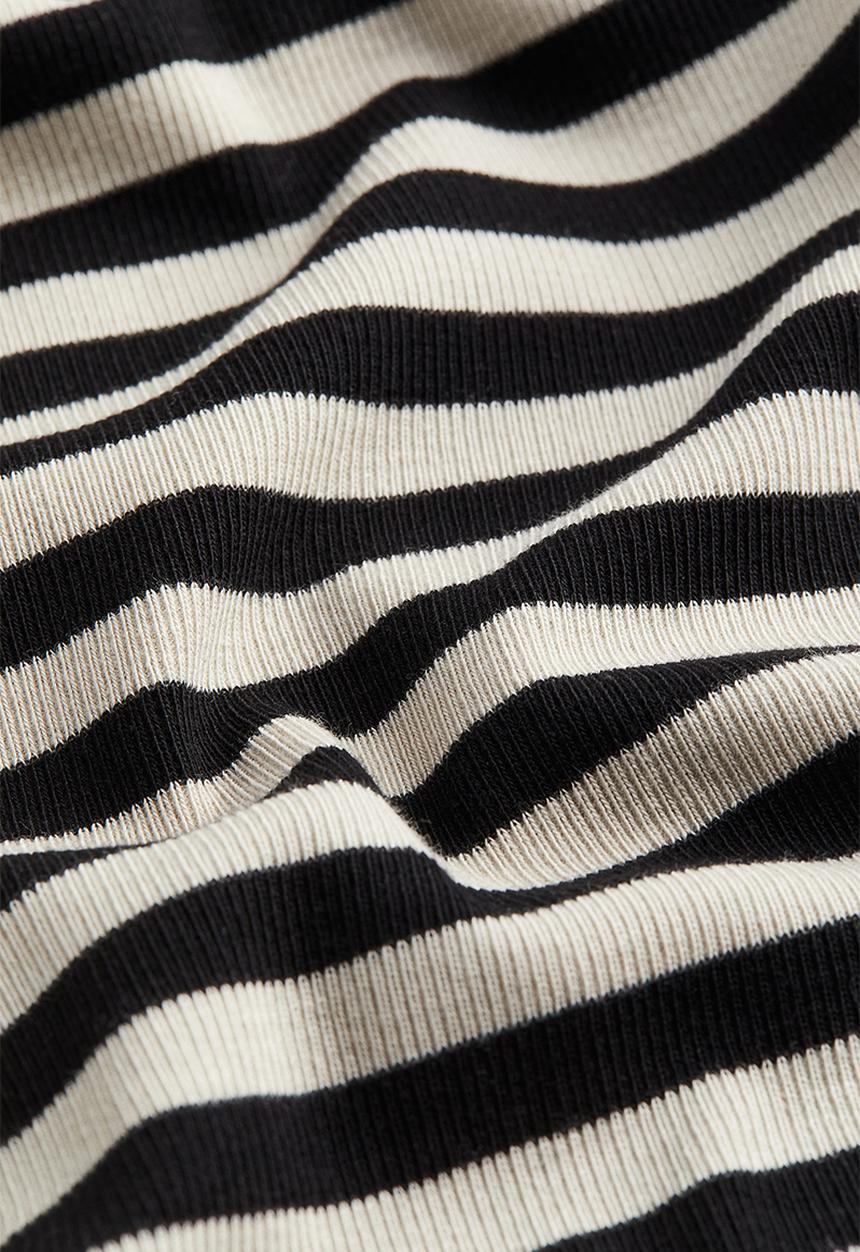 H&M - Modal blend polo neck top - greige & black