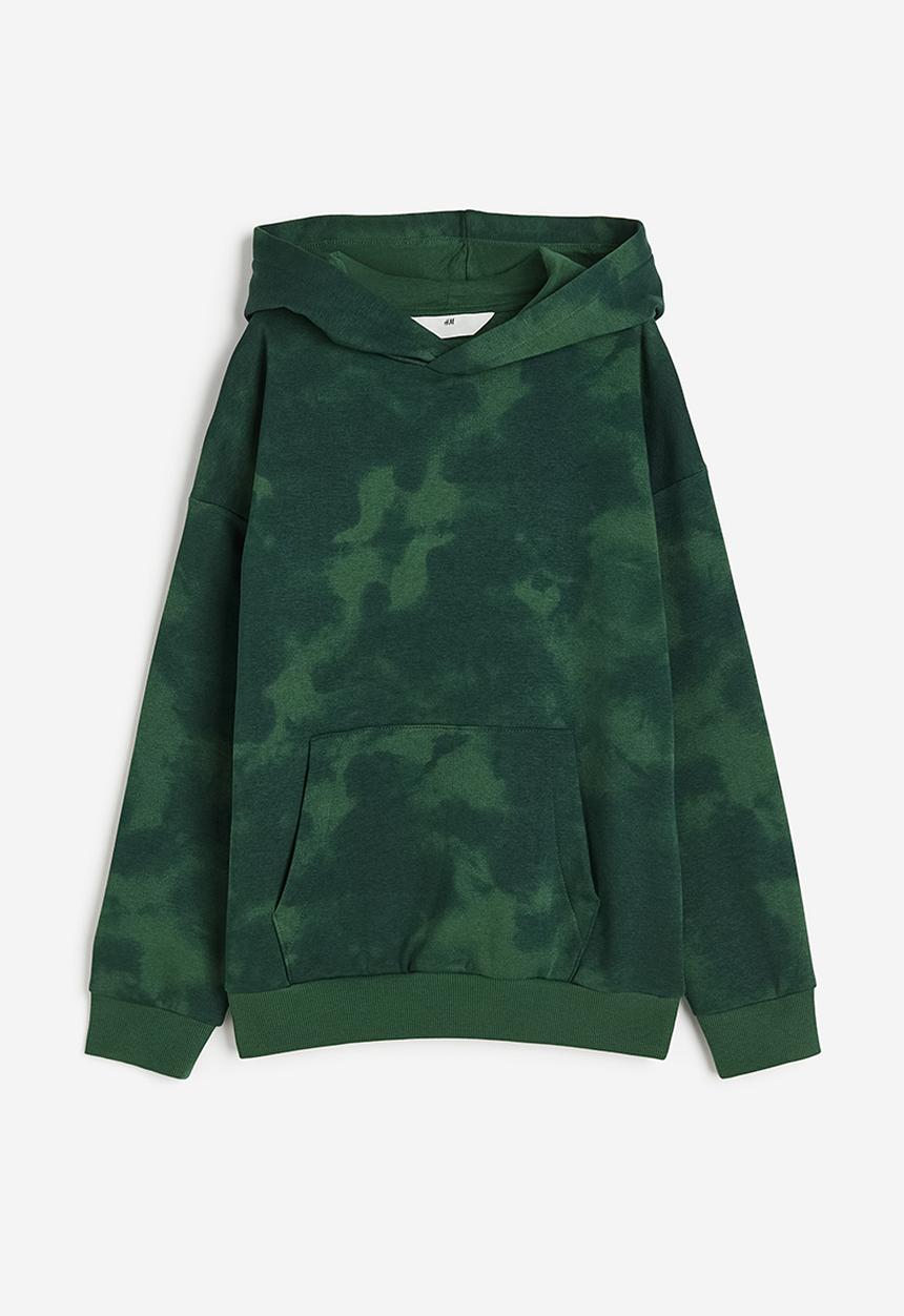 H&M - Patterned hoodie - dark green/green