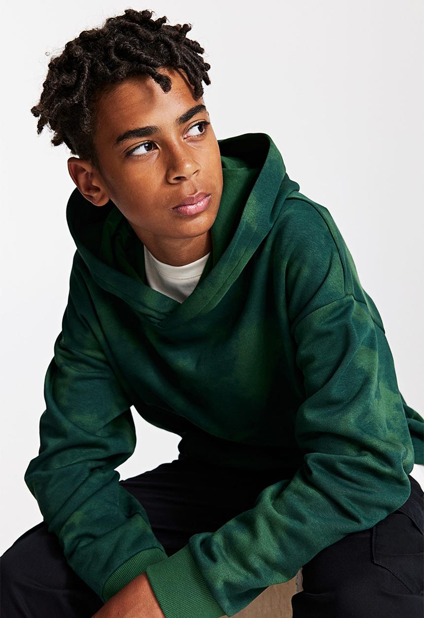 H&M - Patterned hoodie - dark green/green