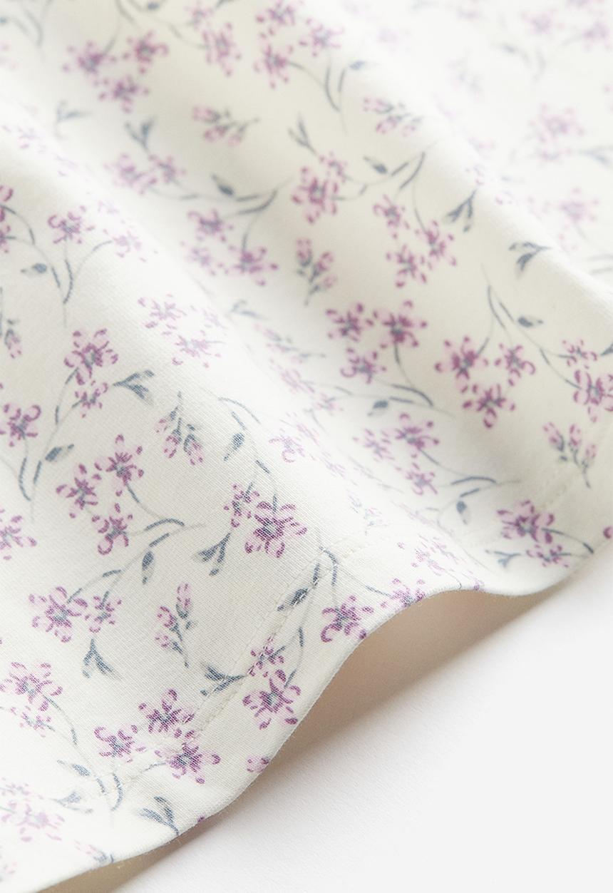 H&M - Cap sleeved jersey dress - white floral 