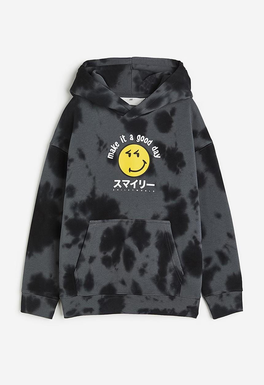H&M - Motif-detail hoodie - grey multi