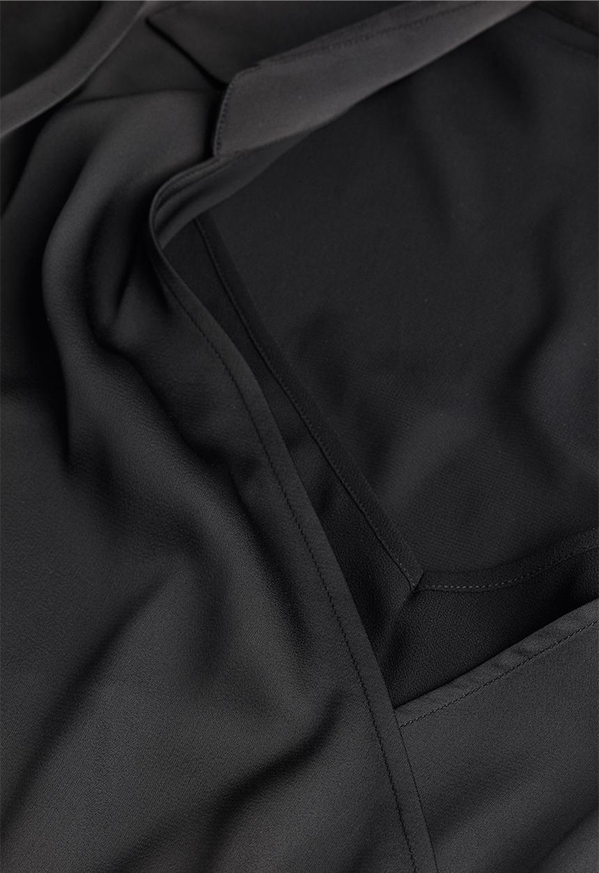 H&M - Wrapover satin blouse - black