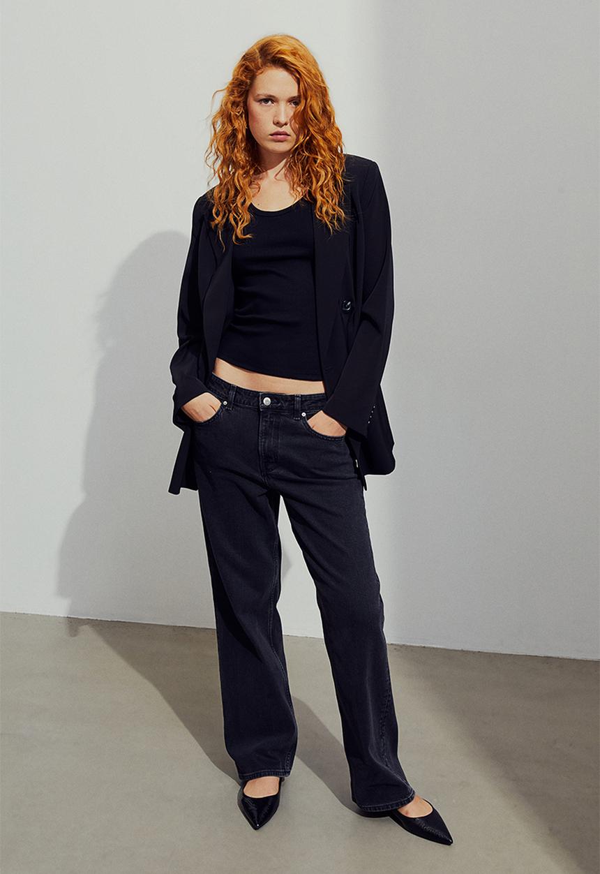 H&M - Straight regular jeans - black