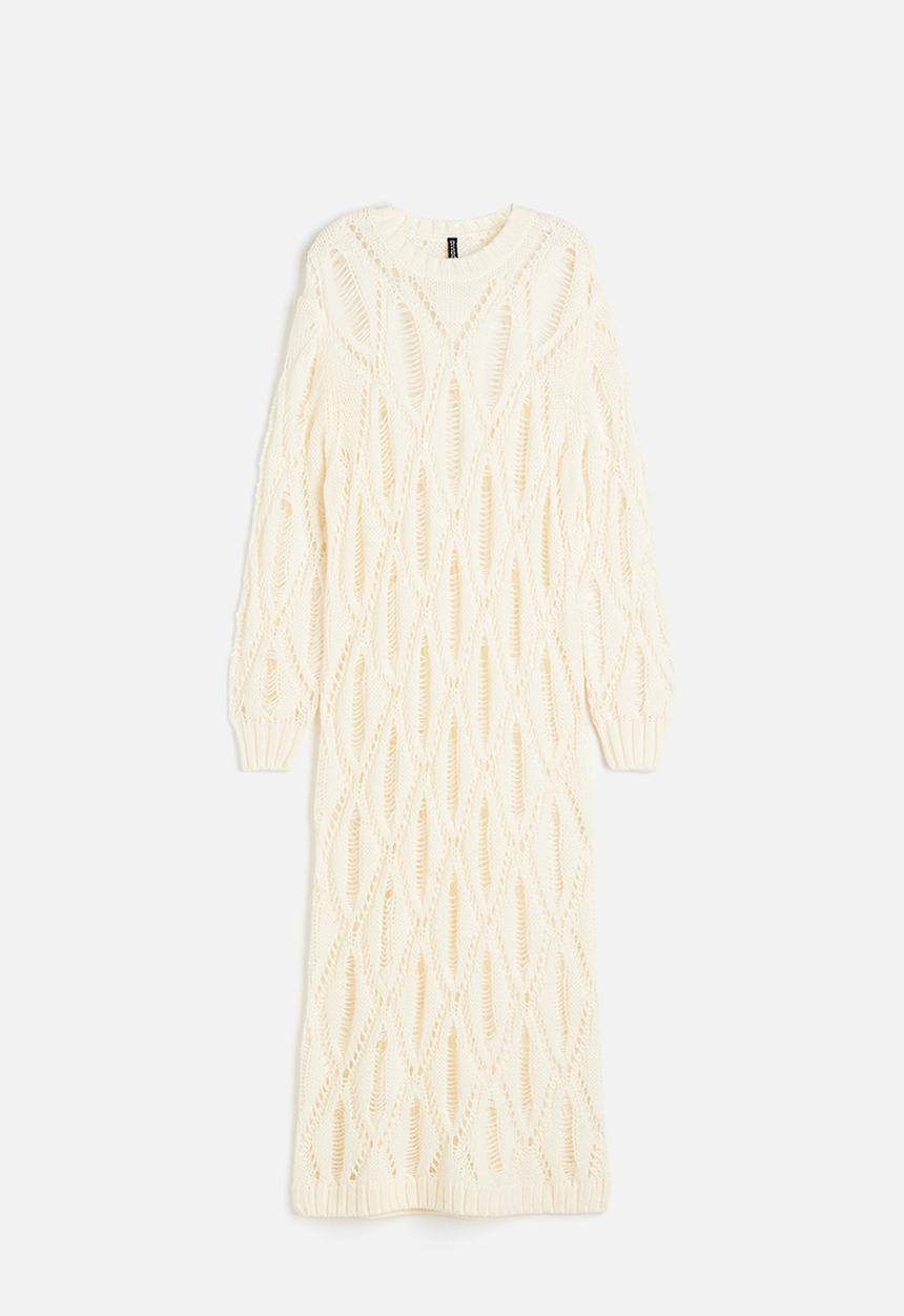 H&M - Ladder stitch look knitted dress - cream
