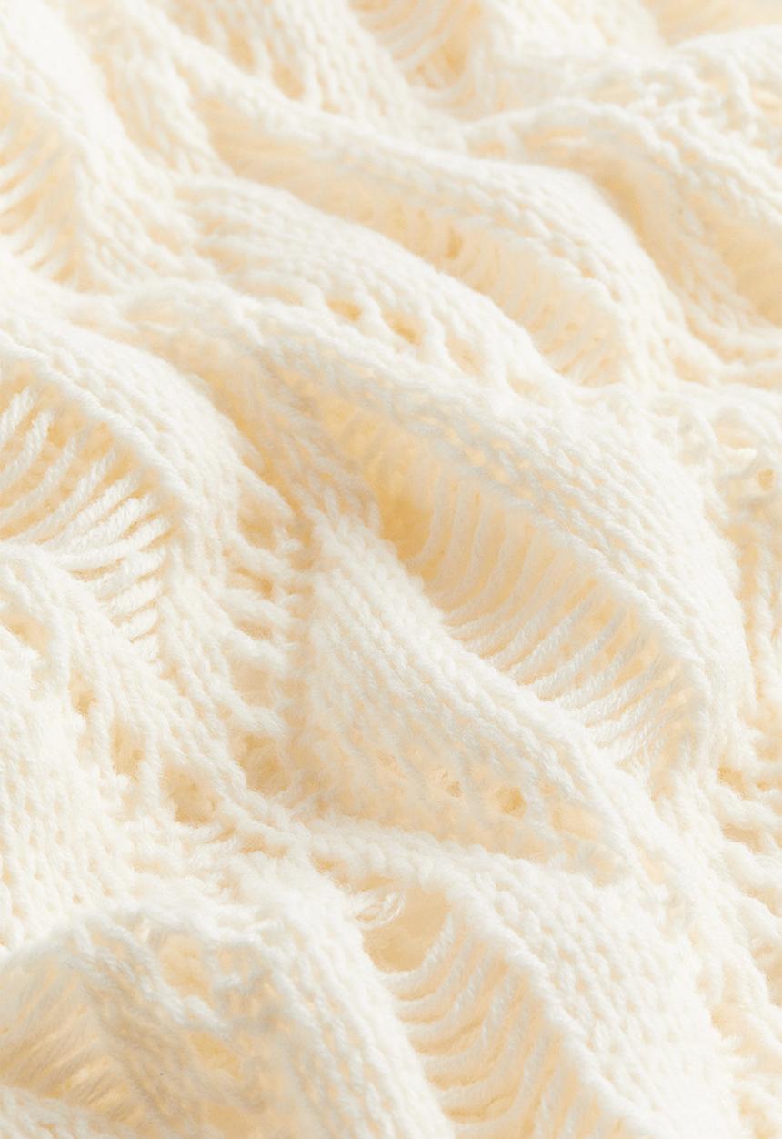 H&M - Ladder stitch look knitted dress - cream