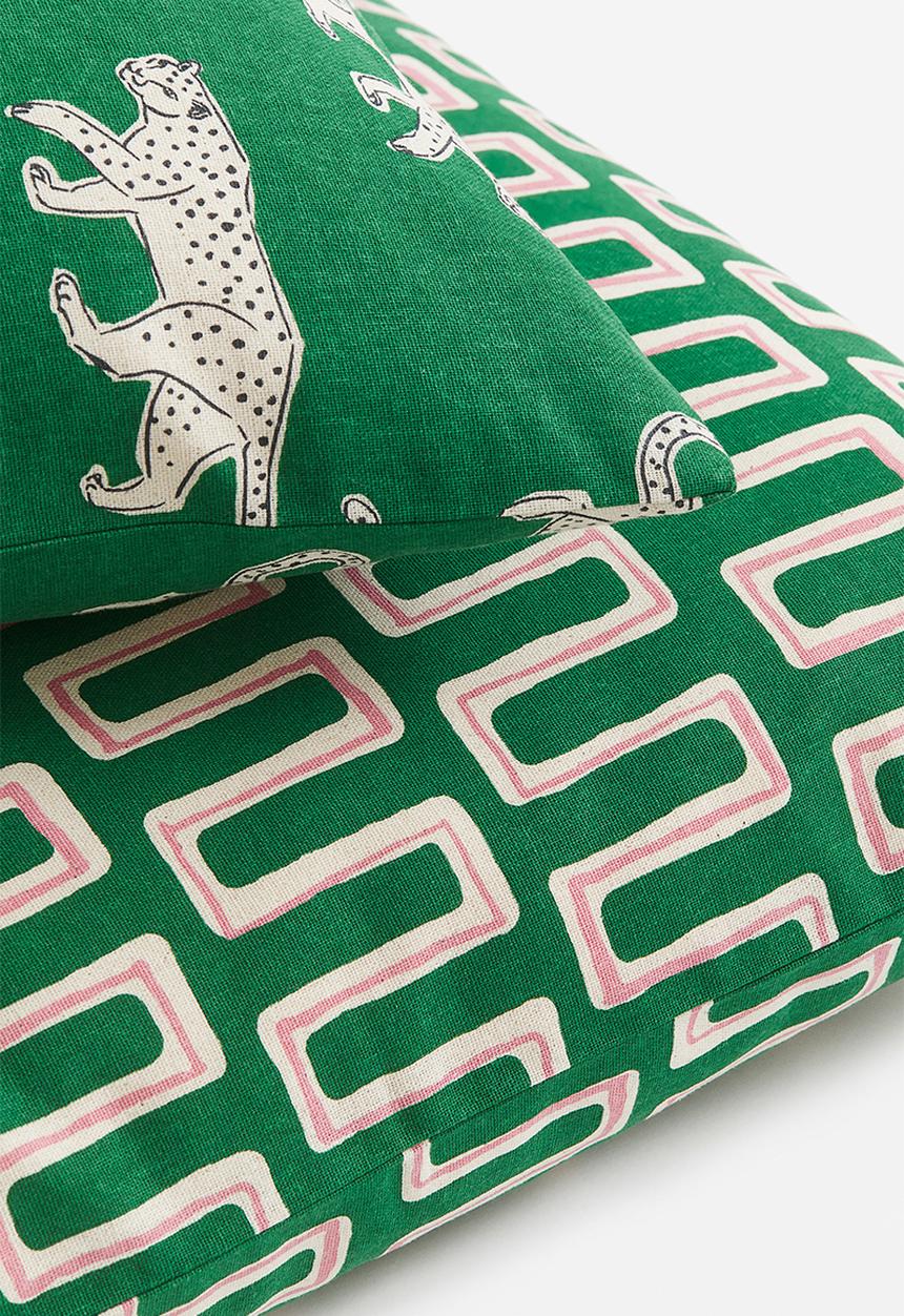 H&M - 2-Pack cotton cushion covers - green