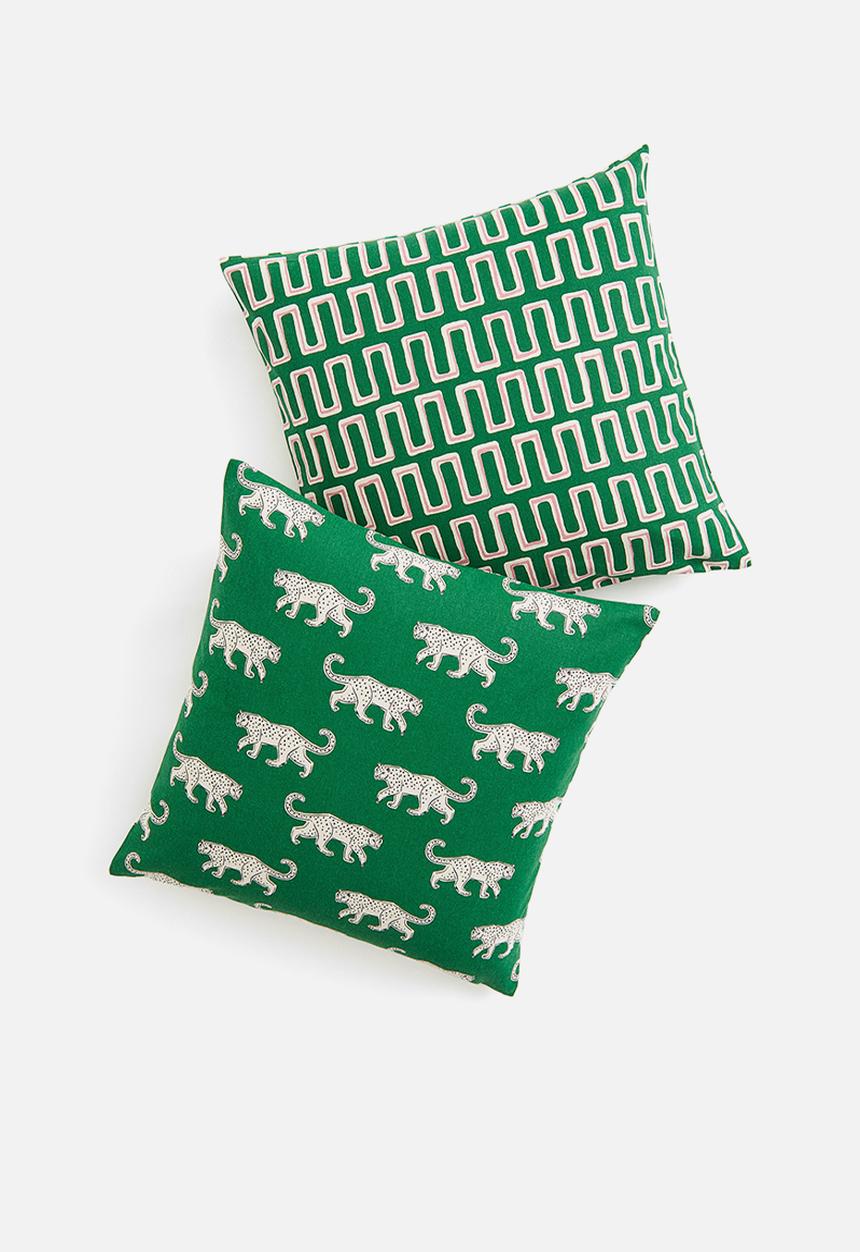 H&M - 2-Pack cotton cushion covers - green