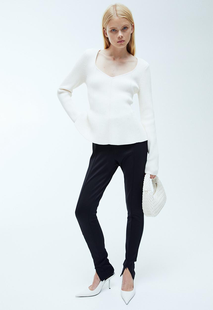 H&M - Rib knit top - white